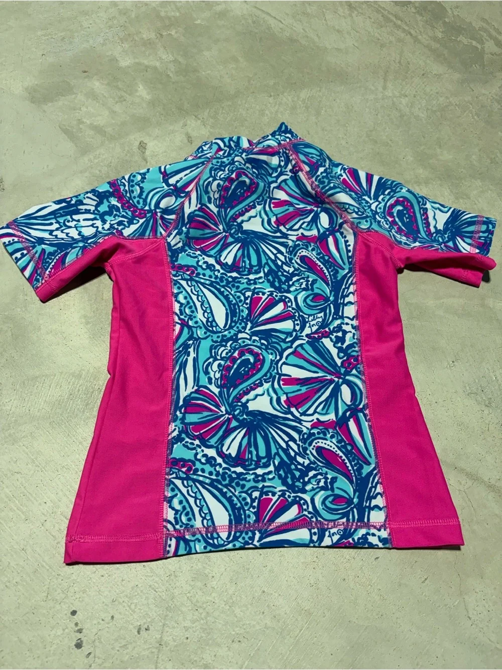 Lilly Pulitzer for target Girls Pink & Blue Patterned Rash Guard swim small 6/6x